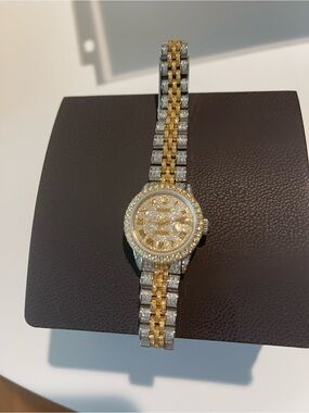 Rolex Lady Datejust 6516 Two-Tone Diamond Watch 26mm Auto Custom Aftermarket